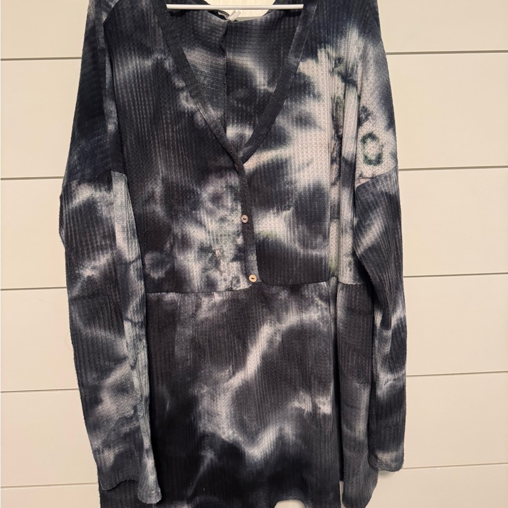 Tie-Dye Button-Up Cardigan